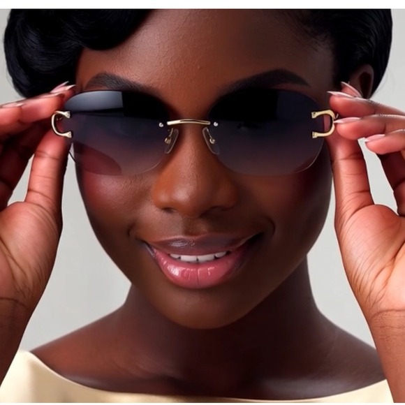 Chick Rimless Sunglasses For Women Sleek Modern Rimless Vintage UV400 Protection - Picture 10 of 10